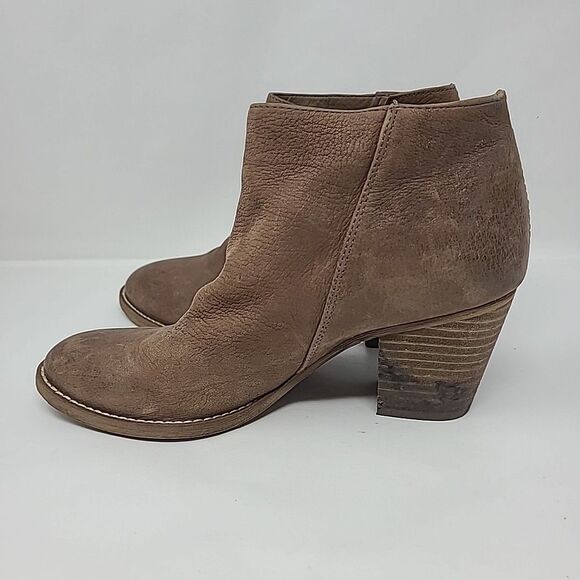 Sam Edelman Macon Bootie Size 7.5 Brown Suede Leather Side Zipper Ankle Boot - Picture 7 of 9